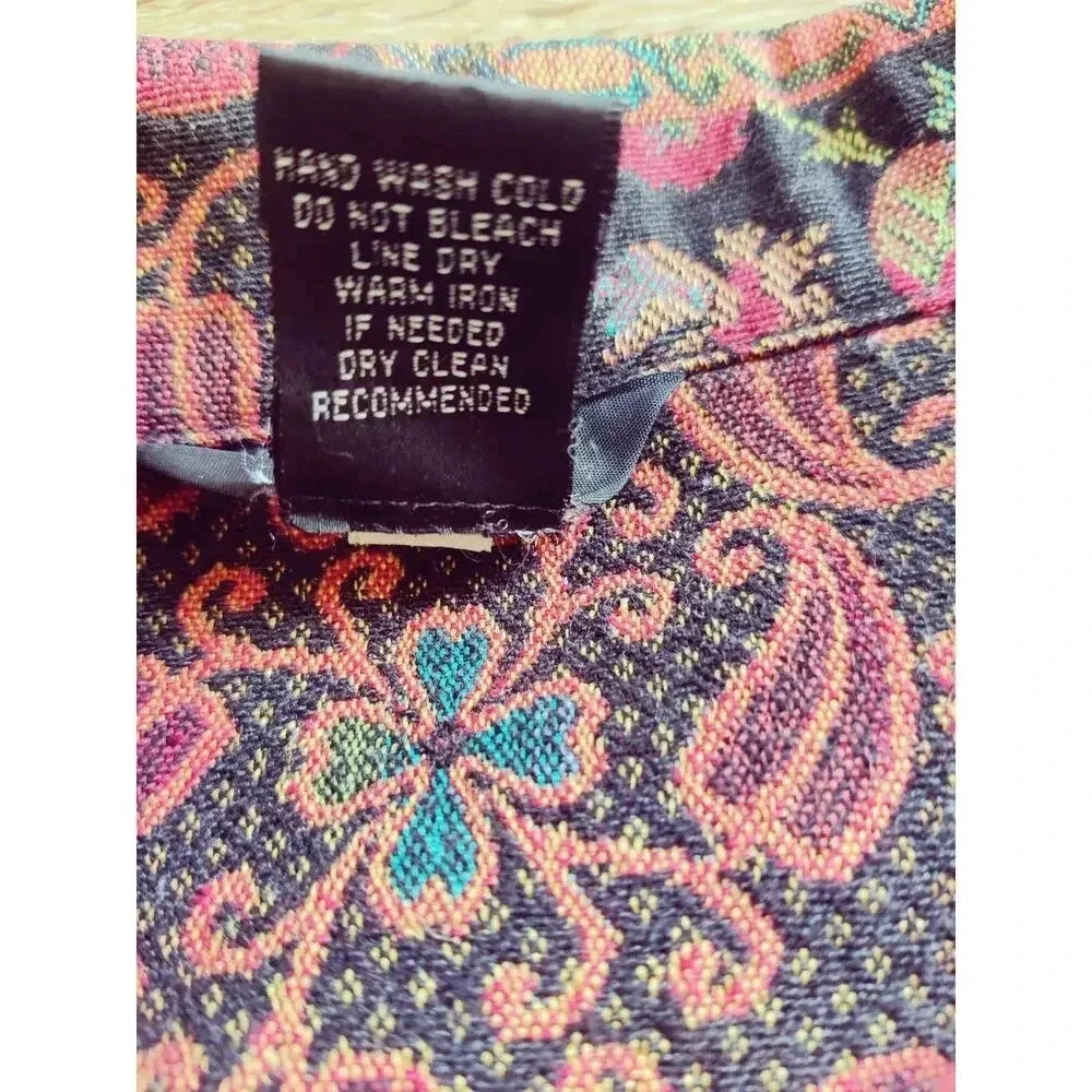 Multiples Tapestry Jacket Size S Patchwork Boho F… - image 8